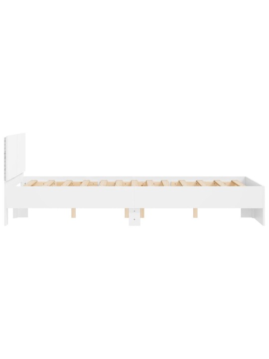 LED-TULEDE JA PEATSIGA VOODIRAAM, VALGE, 120 X 190 CM