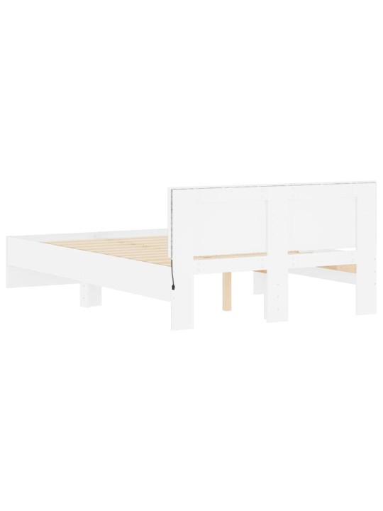 LED-TULEDE JA PEATSIGA VOODIRAAM, VALGE, 120 X 190 CM