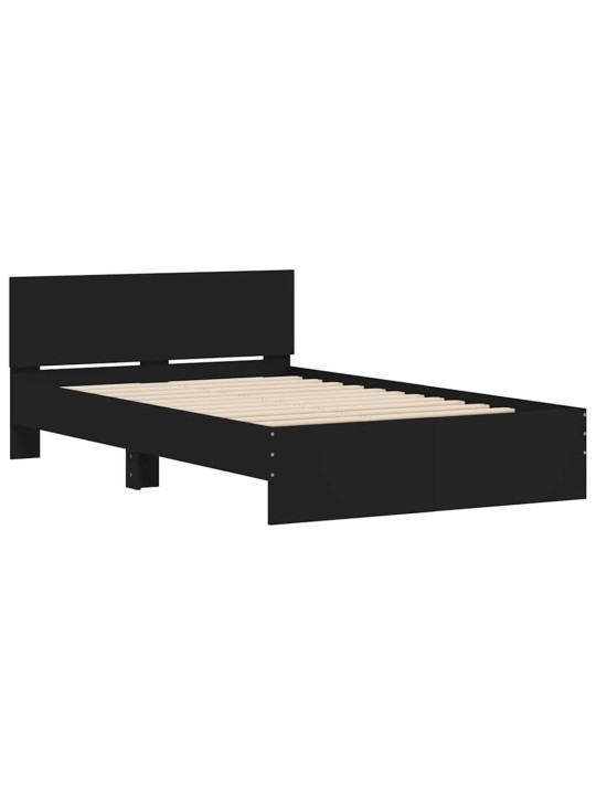 LED-TULEDE JA PEATSIGA VOODIRAAM, MUST, 120X190 CM
