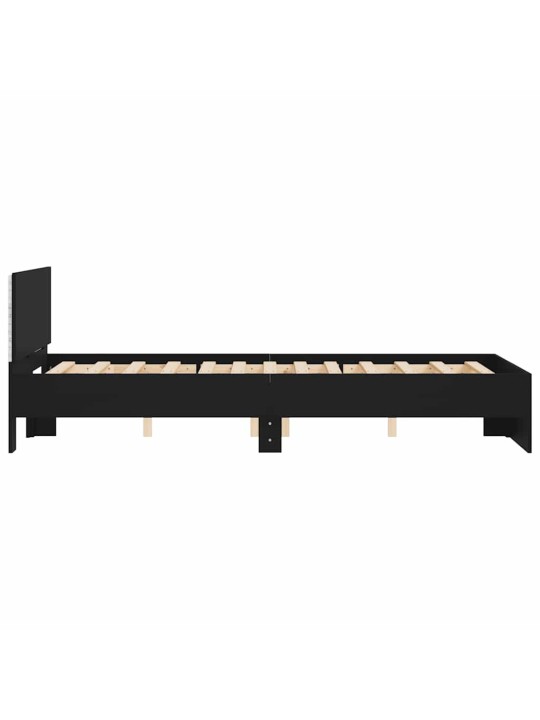 LED-TULEDE JA PEATSIGA VOODIRAAM, MUST, 120X190 CM