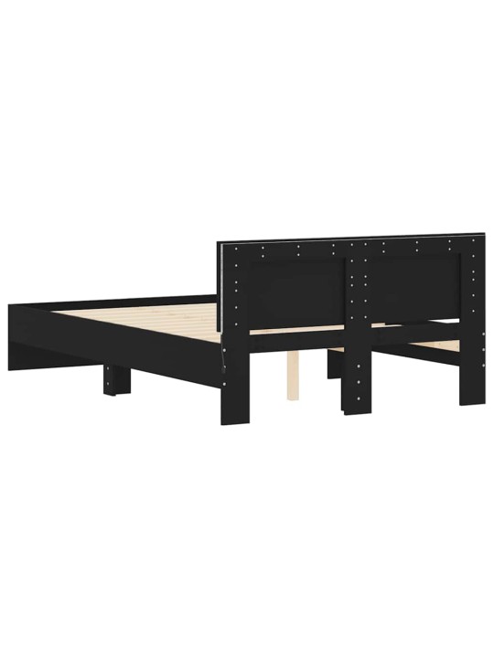 LED-TULEDE JA PEATSIGA VOODIRAAM, MUST, 120X190 CM