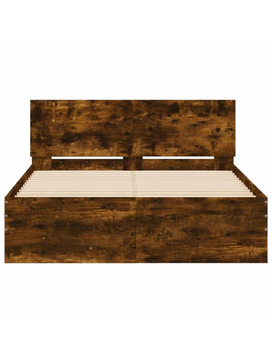 LED-TULEDE JA PEATSIGA VOODIRAAM,SUITSUTATUD TAMM, 120 X 190 CM