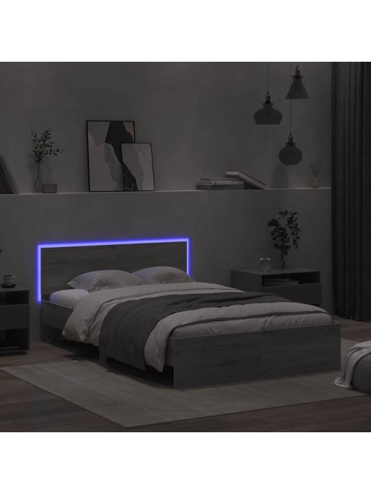 LED-TULEDE JA PEATSIGA VOODIRAAM,HALL SONOMA TAMM, 120 X 190 CM