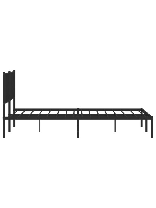 Metallist voodiraam peatsiga, must, 200x200 cm