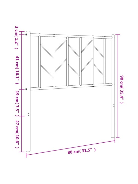 Metallist voodipeats, must, 75 cm