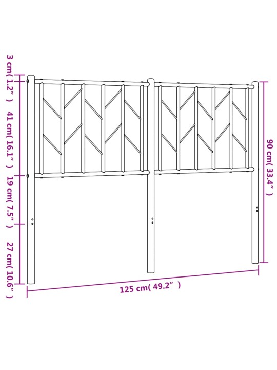 Metallist voodipeats, must, 120 cm