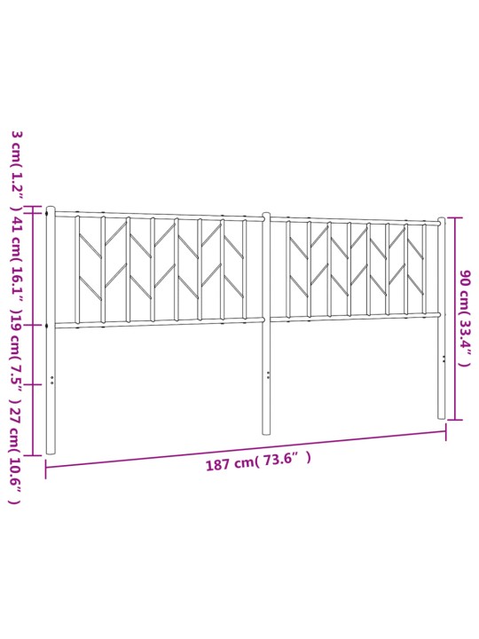 Metallist voodipeats, must, 180 cm