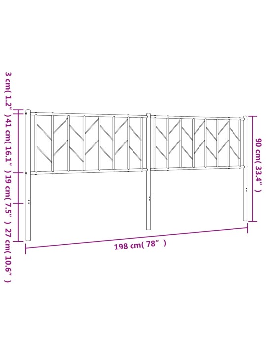 Metallist voodipeats, must, 193 cm