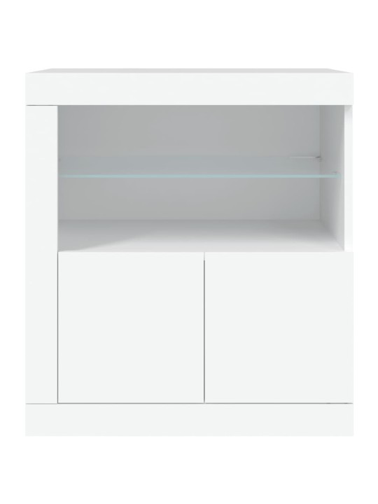 Puhvetkapp LED-tuledega, valge, 60,5 x 37 x 67 cm