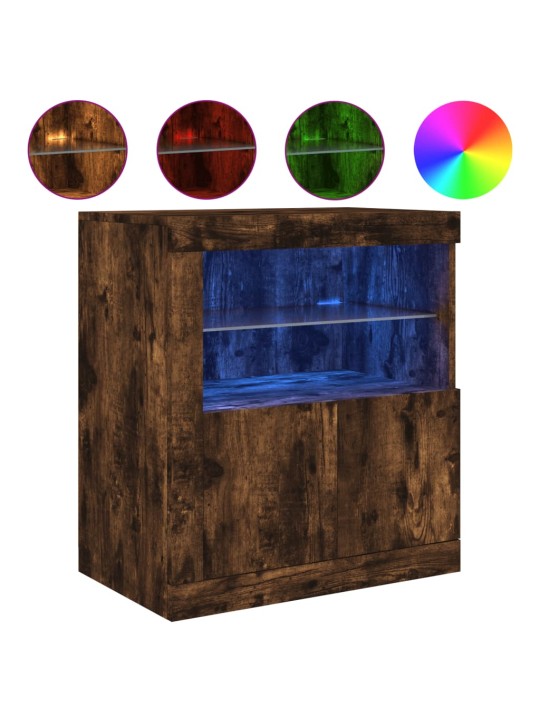 PUHVETKAPP LED-TULEDEGA, SUITSUTATUD TAMM, 60,5 X 37 X 67 CM