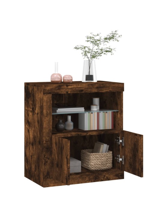 PUHVETKAPP LED-TULEDEGA, SUITSUTATUD TAMM, 60,5 X 37 X 67 CM