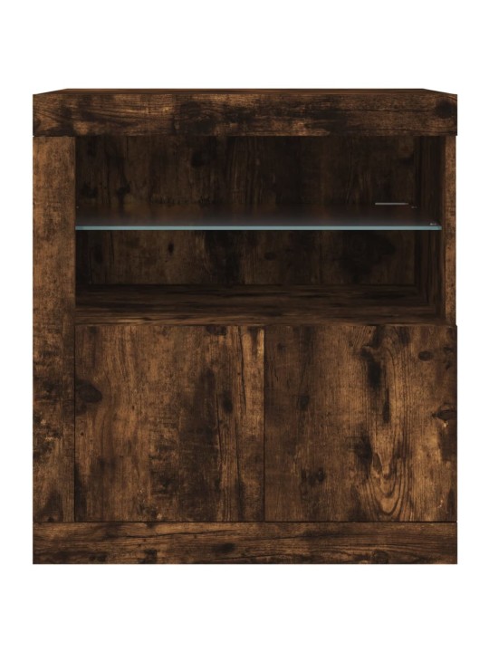 PUHVETKAPP LED-TULEDEGA, SUITSUTATUD TAMM, 60,5 X 37 X 67 CM