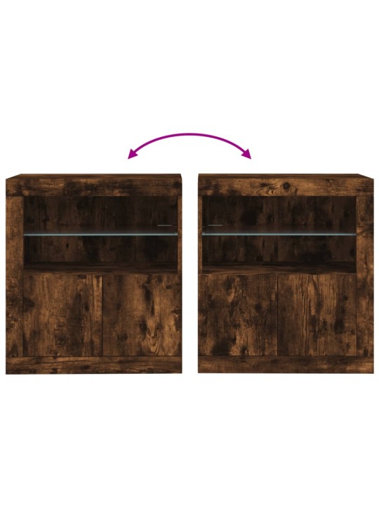 PUHVETKAPP LED-TULEDEGA, SUITSUTATUD TAMM, 60,5 X 37 X 67 CM