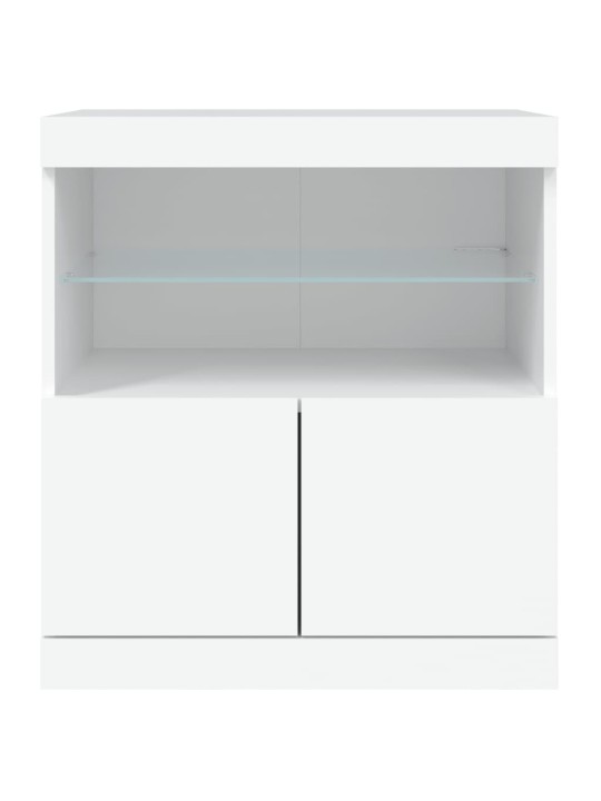 Puhvetkapp LED-tuledega, valge, 60 x 37 x 67 cm