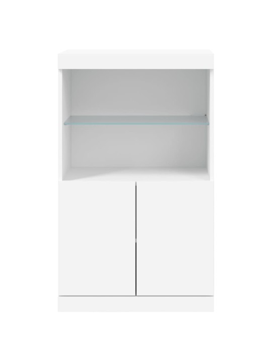 Puhvetkapp LED-tuledega, valge, 60,5 x 37 x 100 cm