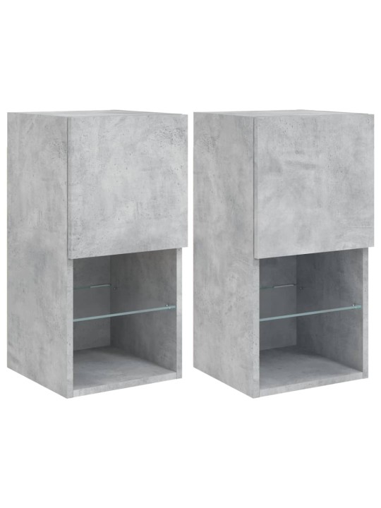 LED-tuledega telerikapid 2 tk, betoonhall, 30,5 x 30 x 60 cm