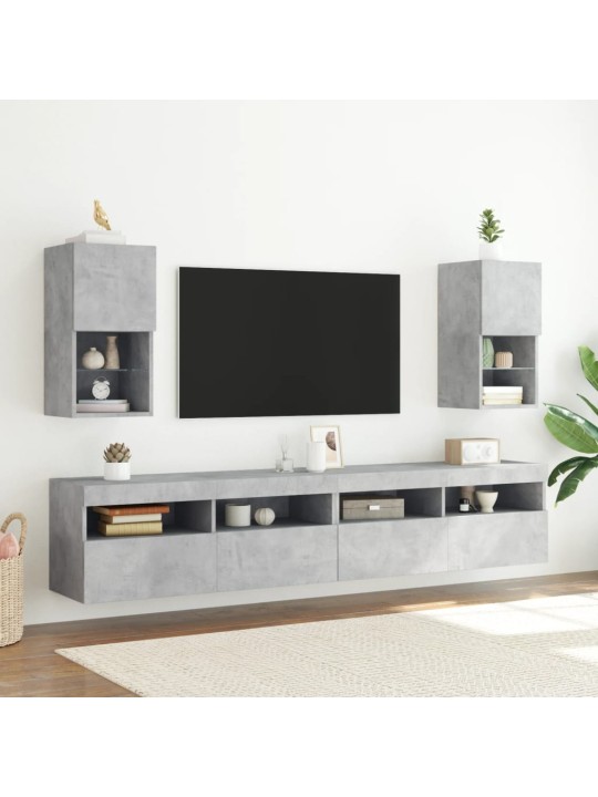 LED-tuledega telerikapid 2 tk, betoonhall, 30,5 x 30 x 60 cm