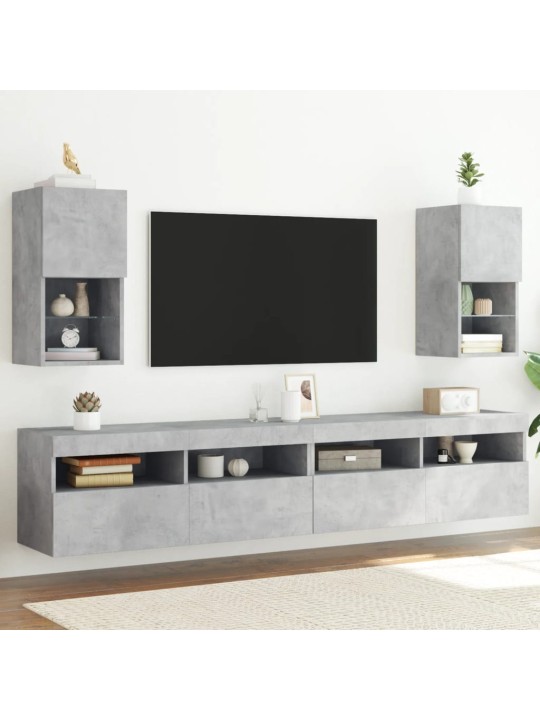 LED-tuledega telerikapid 2 tk, betoonhall, 30,5 x 30 x 60 cm