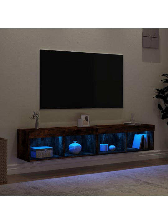 LED-tuledega telerikapid 2 tk, suitsutatud tamm, 80x30x30 cm