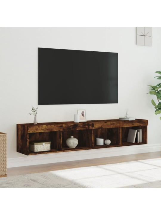 LED-tuledega telerikapid 2 tk, suitsutatud tamm, 80x30x30 cm
