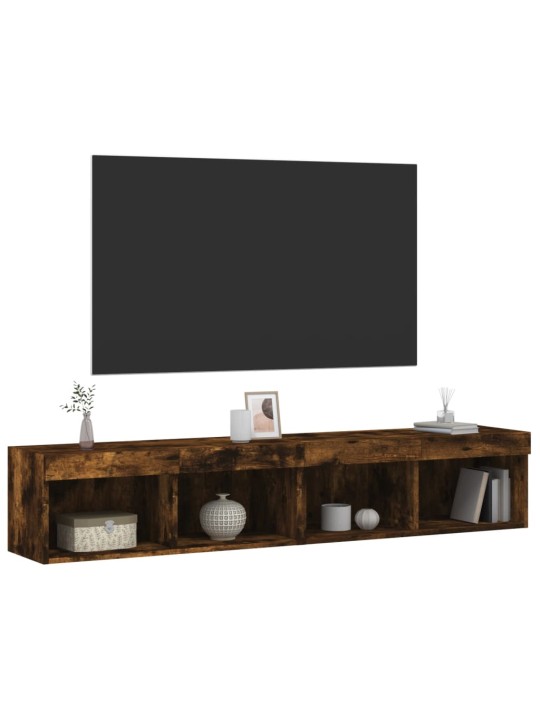 LED-tuledega telerikapid 2 tk, suitsutatud tamm, 80x30x30 cm