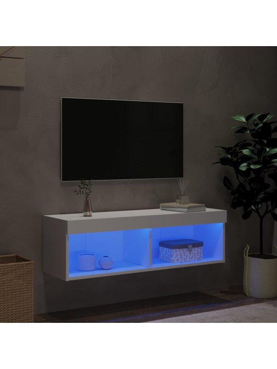 LED-tuledega telerikapp, valge, 100 x 30 x 30 cm