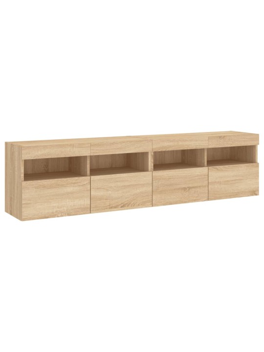 Teleri seinakapid LED-tuledega 2 tk, sonoma tamm, 80x30x40 cm