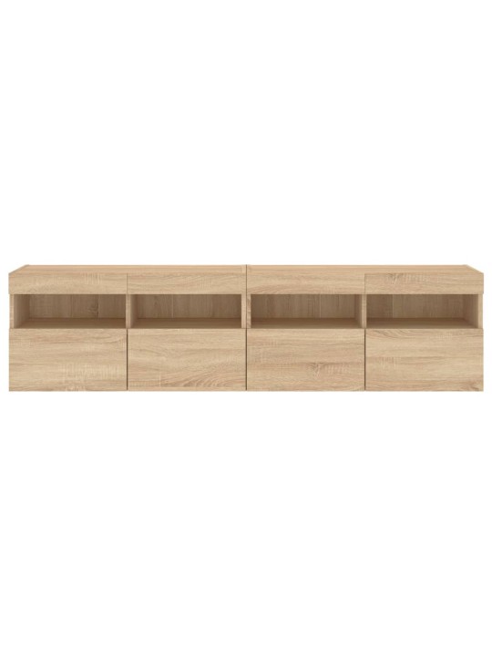 Teleri seinakapid LED-tuledega 2 tk, sonoma tamm, 80x30x40 cm