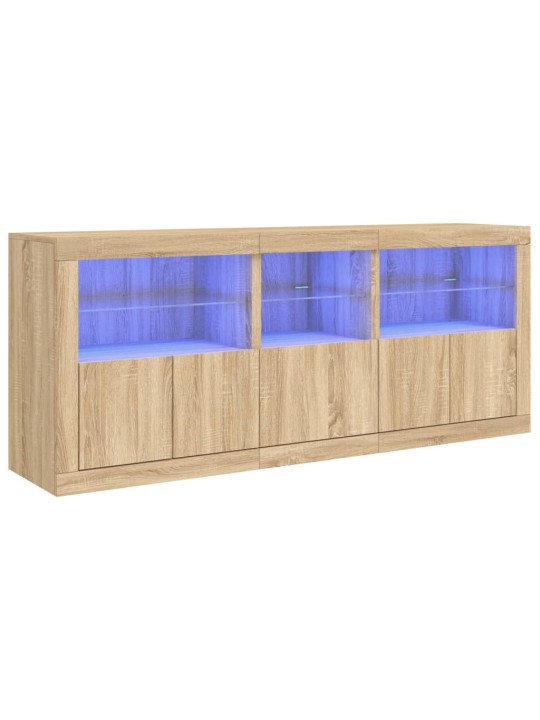 Puhvetkapp led-tuledega, sonoma tamm, 162x37x67 cm