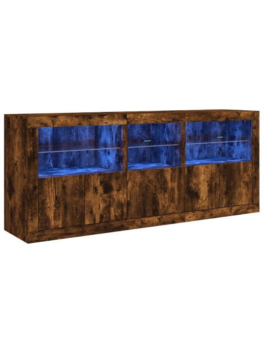 PUHVETKAPP LED-TULEDEGA, SUITSUTATUD TAMM, 162X37X67 CM