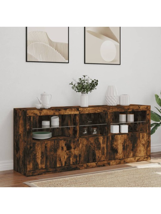 PUHVETKAPP LED-TULEDEGA, SUITSUTATUD TAMM, 162X37X67 CM