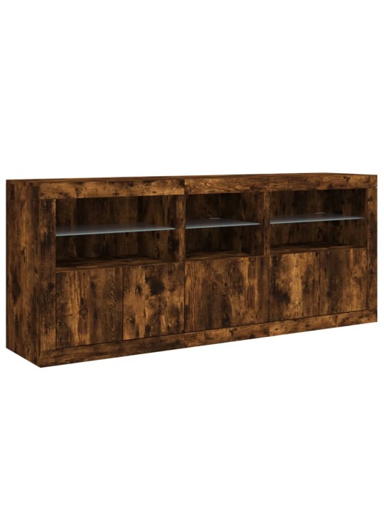 PUHVETKAPP LED-TULEDEGA, SUITSUTATUD TAMM, 162X37X67 CM