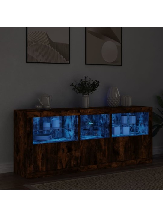 PUHVETKAPP LED-TULEDEGA, SUITSUTATUD TAMM, 162X37X67 CM