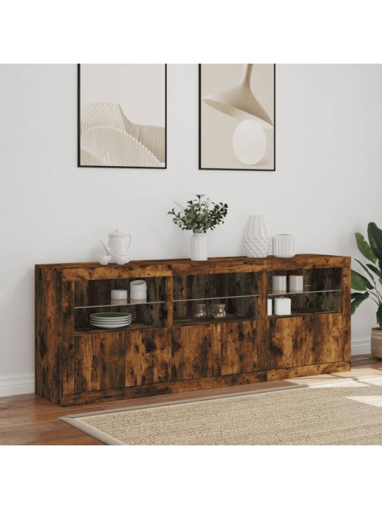 PUHVETKAPP LED-TULEDEGA, SUITSUTATUD TAMM, 181,5 X 37 X 67 CM