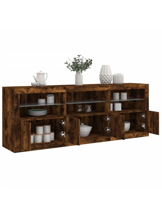 PUHVETKAPP LED-TULEDEGA, SUITSUTATUD TAMM, 181,5 X 37 X 67 CM
