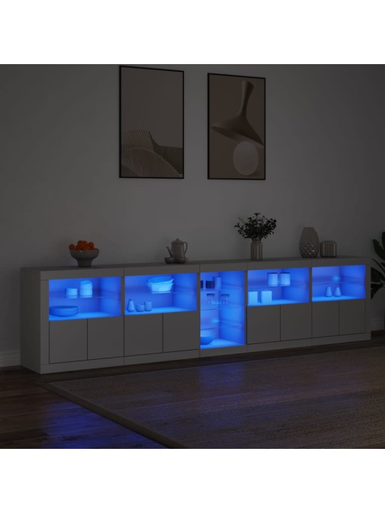 Puhvetkapp LED-tulega, valge, 283 x 37 x 67 cm