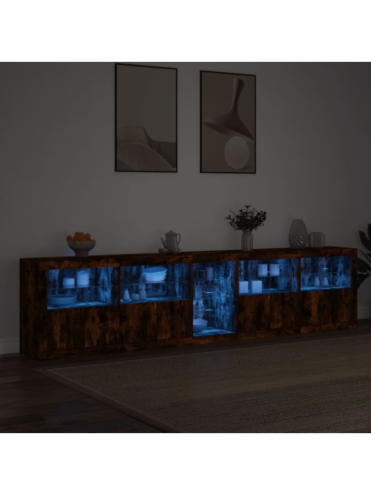 PUHVETKAPP LED-TULEDEGA, SUITSUTATUD TAMM, 283 X 37 X 67 CM