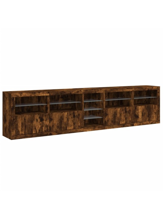 PUHVETKAPP LED-TULEDEGA, SUITSUTATUD TAMM, 283 X 37 X 67 CM