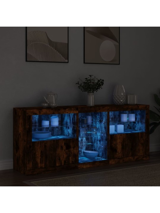PUHVETKAPP LED-TULEDEGA, SUITSUTATUD TAMM, 162X37X67 CM
