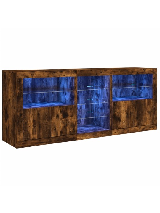PUHVETKAPP LED-TULEDEGA, SUITSUTATUD TAMM, 181,5 X 37 X 67 CM
