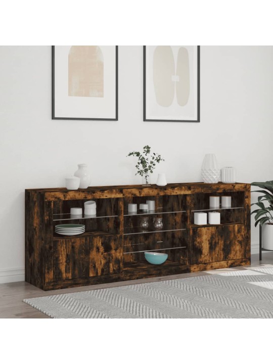 PUHVETKAPP LED-TULEDEGA, SUITSUTATUD TAMM, 181,5 X 37 X 67 CM