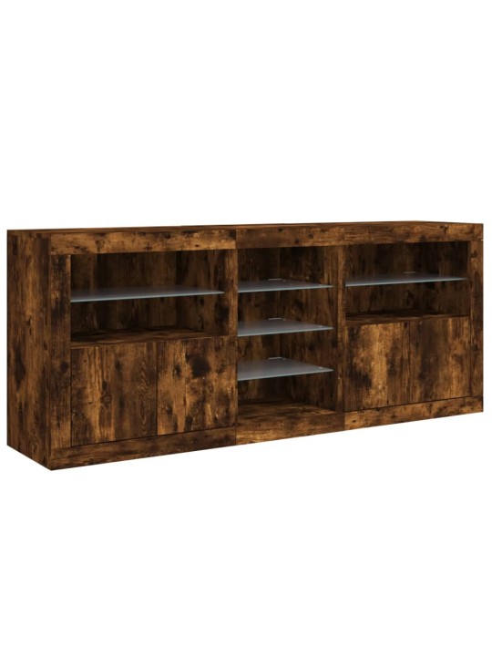 PUHVETKAPP LED-TULEDEGA, SUITSUTATUD TAMM, 181,5 X 37 X 67 CM