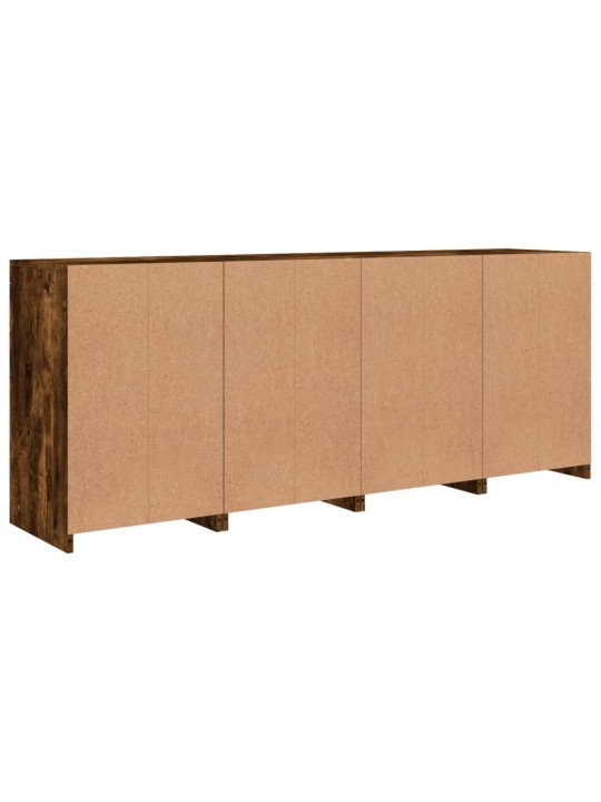 Puhvetkapp LED-tuledega, suitsutatud tamm, 164 x 37 x 67 cm