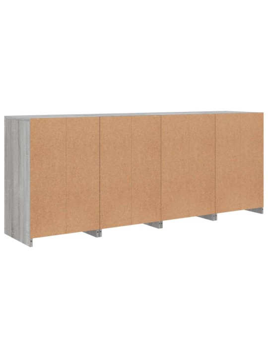 Puhvetkapp LED-tuledega, hall sonoma tamm, 164 x 37 x 67 cm