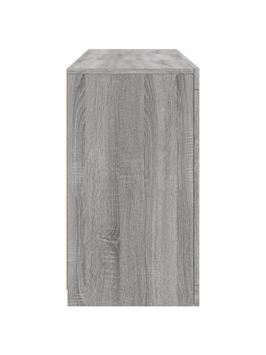 Puhvetkapp LED-tuledega, hall sonoma tamm, 123 x 37 x 67 cm