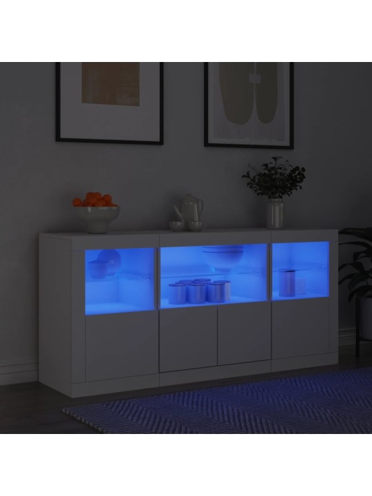 Puhvetkapp LED-tulega, valge, 142,5 x 37 x 67 cm