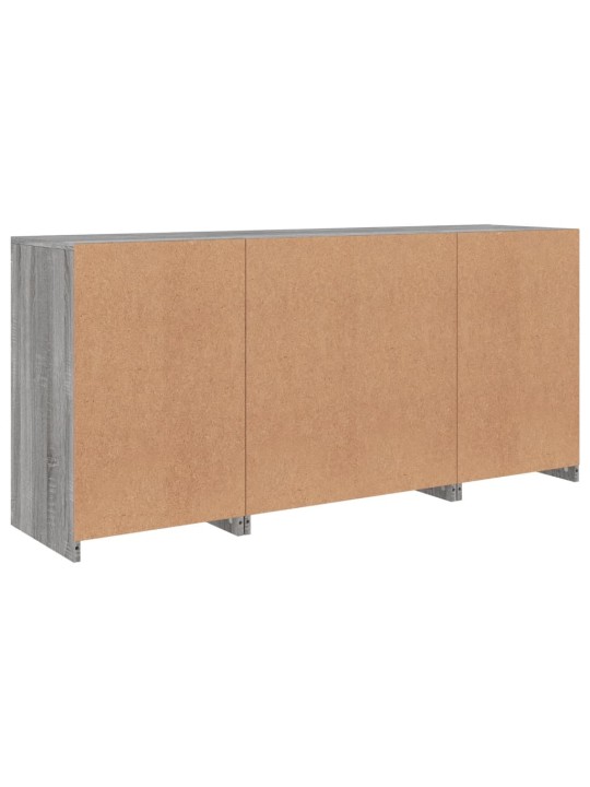 Puhvetkapp LED-tuledega, hall sonoma tamm, 142,5 x 37 x 67 cm