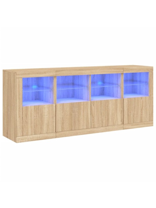 Puhvetkapp LED-tuledega, sonoma tamm, 163 x 37 x 67 cm