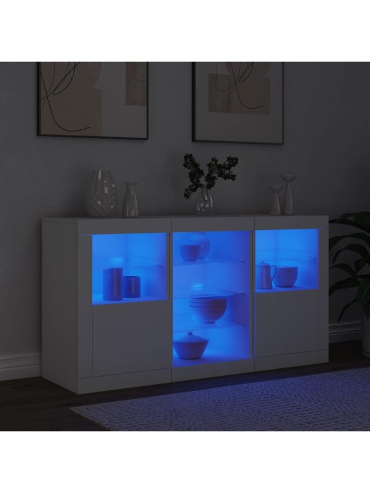 Puhvetkapp LED-tulega, valge, 123 x 37 x 67 cm