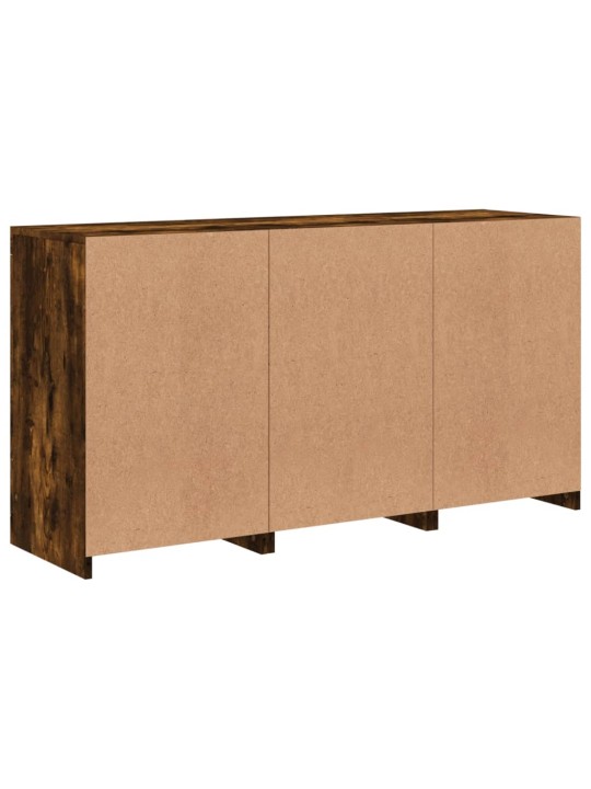 Puhvetkapp LED-tuledega, suitsutatud tamm, 123 x 37 x 67 cm